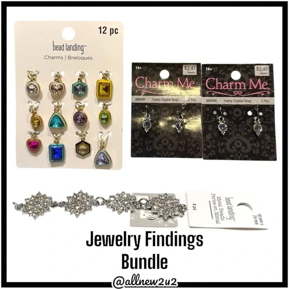 Bead Landing & Charm Me Silver Gold Charms Bracelet Findings - Picture 1 of 9